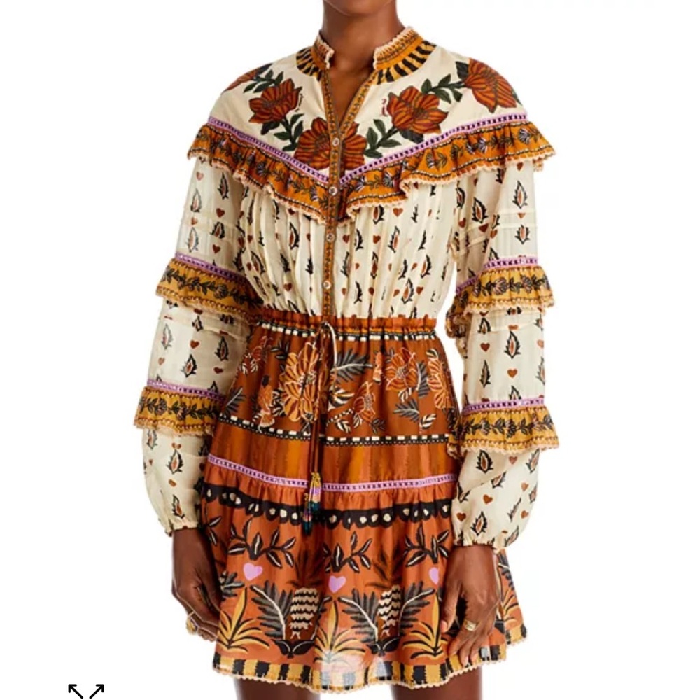 Farm Rio Ainika Floral Ruffled Mini Dress